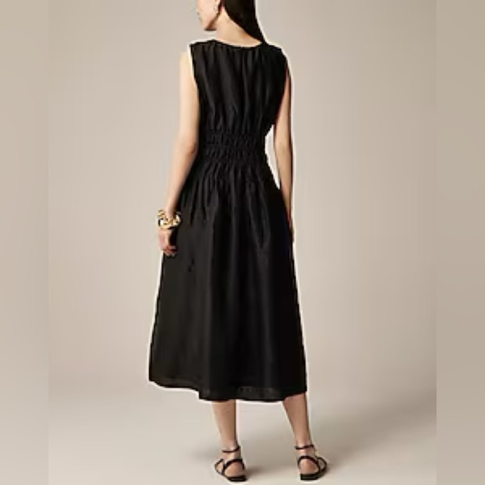 J.Crew Tall Hyacinth V-neck dress in ramie CJ398 - Picture 4 of 11